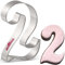 LILIAO Number 2 Cookie Fondant Biscuit Cutter for Birthday/Anniversary/Special Day - 2.6 x 4 inches - Stainless Steel