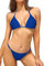 SHEKINI Damen Bikini Set Klassischer Triangel Rückenfrei Bikinioberteil Verstellbare Bademode Brasilianer Niedrige Taille Tanga Bikinihose Zweiteiliger Badeanzug(S,Königsblau)