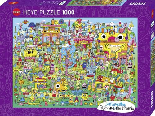 Heye Doodle Village 1000 Teile Puzzle, Silver