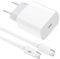 USB C Power Adapter mit Ladekabel kompatibel mit iPad Pro 2021 2020 2018 12.9in/11in, Air 5 2022, Air 4 2020, Mini 6 2021, PD 20W Ladegerät Netzteil USB C Stecker mit 2m Ladekabel (weiß)