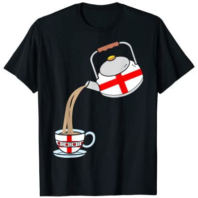Drapeau anglais - Angleterre avec théière et tasse à thé T-Shirt