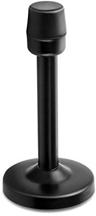 Door Stops, Wall Mounted Door Stop Black Door Stoppers for Skirtings 4 Inch Long Door Stopper with Sound Dampening Rubber Bumper Heavy Duty Stainless Steel Tall Doorstop for Walls, 1Pack