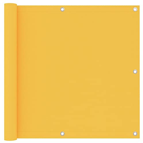 Mogou Balkon-Sichtschutz, Balkonsichtschutz, Windschutz Balkon, Windschutz Terrasse, Balkonverkleidung, Sichtschutz Garten, Gelb 90x500 cm Oxford-Gewebe
