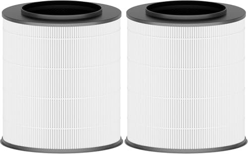 Shark HE401 - Filtro de repuesto HEPA compatible con purificador de aire Shark 4 HE401 HE402 HE405 HE400 de repuesto, #HE4FKPET, paquete de 2