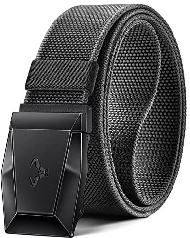 BULLIANT Tactical Belt for Men, Military Hiking Rigger Heavy Duty Nylon Web Work Belt 1.5 with Quick Release Metal Buckle,Dark Gray2761,38-42 Waist Adjustable