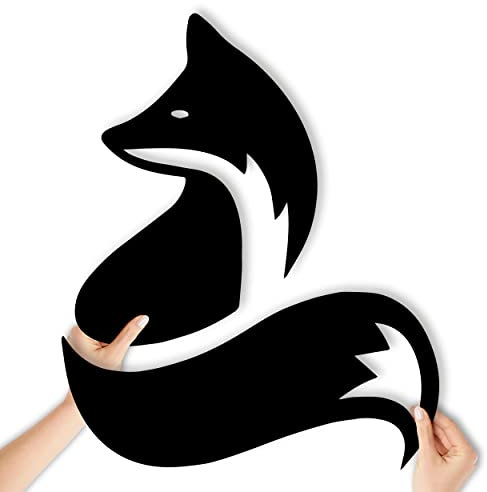 Fuchs Deko Geschenk Wanddeko Holz Wand Dekoration Wandbild für Wohnzimmer Wohnung Wand-Tattoo 2 Teilig