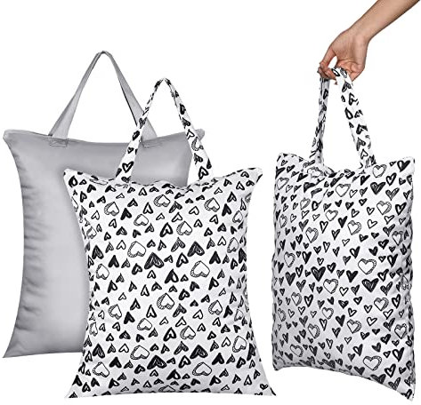 Amylove 2 Stück große Reise-Wäschesäcke wasserdichter Nassbeutel für Badeanzug mit Griffen und Reißverschluss, waschbar, schmutzige Kleidung, Tasche für Reisen, nasse Kleidung, Tasche zum Schwimmen