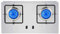 Gas cooktop 28 Inch Gas Hob Stovetop 2 Burners LPG/NG Dual Fuel Sealed Burners Stainless Steel Built-in Gas Hob Pulse Ignition Gas Stove (natural gas)