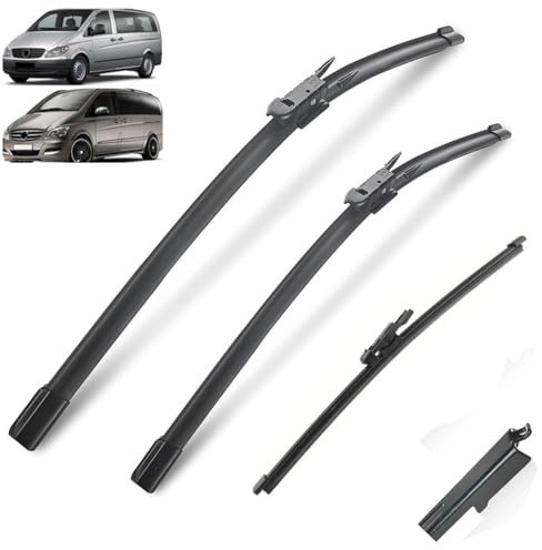 Scheibenwischerblätter vorne und hinten, kompatibel mit Mercedes-Benz Vito Viano W639 2011–2014, 28 Zoll, 26 Zoll, 15 Zoll