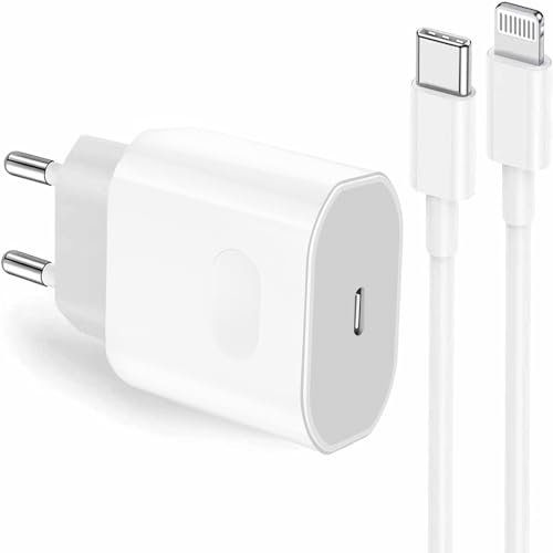 iPhone Ladegerät,20W USB C Adapter mit 2M Lightning Kabel Ladekabel für iPhone 14/13/12/11 Pro Max/Plus,iPad Pro/Air Schnellladekabel Schnellladegerät