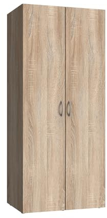 Lomadox Schrank Stauraumschrank 2-türig Eiche, B/H/T ca. 70/185/40 cm