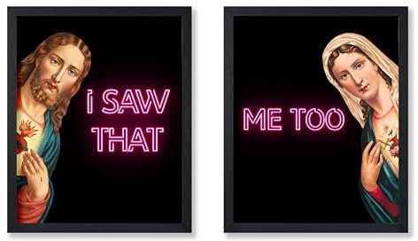 Poster Master 2-teiliges Poster I Saw That – Me Too Print – Altered Art – Barock Art – Moody Art – Pop Art – Geschenk für Männer und Frauen – lustige Dekoration für Wohnheim, Schlafzimmer oder