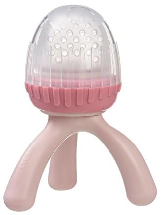 b.box Futterspender für frische Lebensmittel aus Silikon, Stativ-Design, einfach für Baby zu halten, perfekt für frische oder gefrorene Lebensmittel, Kappe für unterwegs, ab 4 Monaten (Blush)