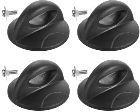 sourcing map 4pcs Universal Pot Lid Top Replacement Knob, Heat Resistant Plastic Pan Lid Holding Handle Grip for Kitchen Cookware with Mounting Screw, Black