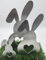 ARTTEC Design Hase Stecker (Alu Deko) - 3er Set - Hochwertige Gartendeko aus Aluminium - Silber - Deko, Geschenke, Präsente Hochzeit Ostern Garten - Handgefertigt Unikat - Bodenmontage