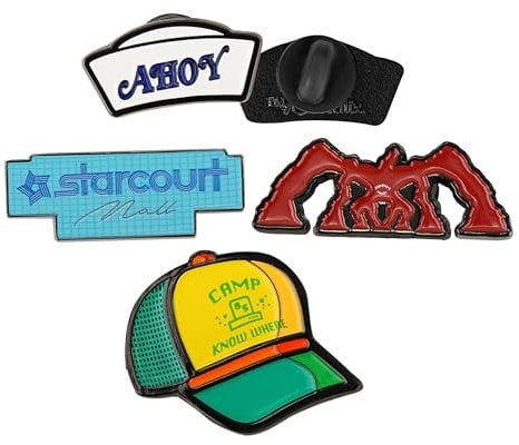 Cinereplicas Stranger Things - Set de 4 Pins Stranger Things Saison 3-3cm - Licence Officielle