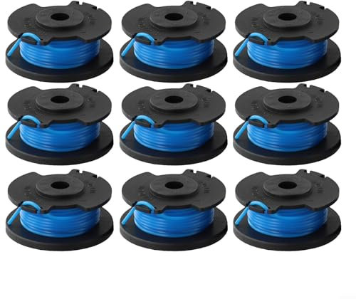 Ersatzspule für Rasentrimmer für Ryobi RAC125 Spulen, zuverlässige Leistung, schneller und einfacher Spulenwechsel, Trimmerspulenschnur (9 Stück)