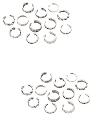 GALPADA 24stücke Teiliges Verstellbare Fußringe Aus Modischer Eleganter Zehenring Schmuck Für Frauen Silber