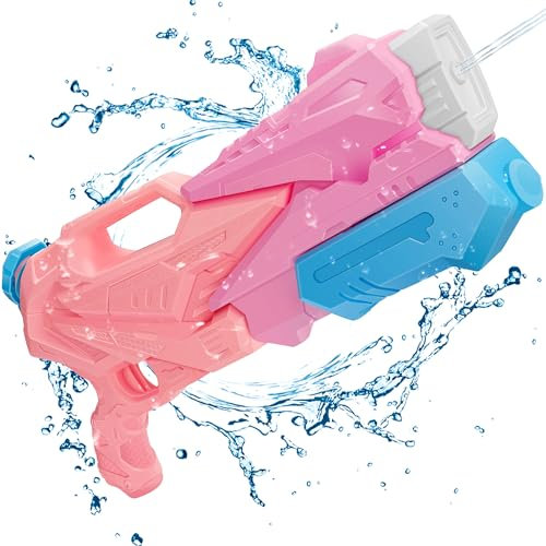 Pistola ad acqua, giocattolo, pistola a spruzzo ad acqua, 770 ml, con 10 metri, pistola a spruzzo per attività all'aperto, bambini e adulti, piscina da spiaggia (rosa)