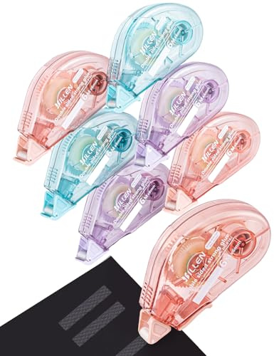 Klebeband für Scrapbooking, 6 Pack Scrapbook Klebeband, doppelseitiges Klebeband Roller zum Basteln, insgesamt 120 Ft x 0.6 cm Tape Runner, Bastelbedarf für Scrapbooking, Geschenkverpackungen und