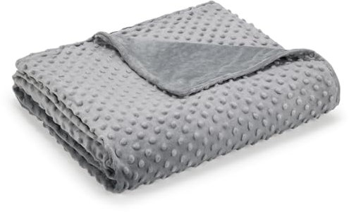 Cottonblue Gewichtsdecke, Bettbezug, abnehmbarer Bettbezug für schwere Decken, weicher flauschiger Minky-Punkt, maschinenwaschbarer Bezug mit Reißverschluss an der langen Seite, 122 x 183 cm, Grau