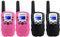 Retevis RT388 Walkie Talkie Kinder, Funkgeräte Kinder Langstrecken Taschenlampe,Spielzeug ab 4-12 Jahre,Geschenke Junge Mädchen für Familienspiel, Radtouren, Ausflug(2 Paar, Schwarz und Rosa)
