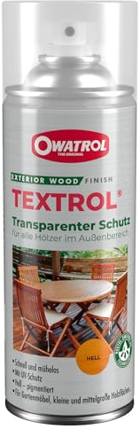 OWATROL Textrol Holzschutz-Spray hell – Naturöl | UV-Schutz für alle Hölzer – ideal für Gartenmöbel, Schindeln & Fensterläden