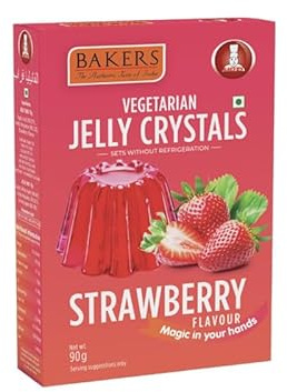 Bakers Strawberry Flavour Jelly Crystals, Tropical & Smooth Instant Premix Dessert - 100g (Pack Of 3)