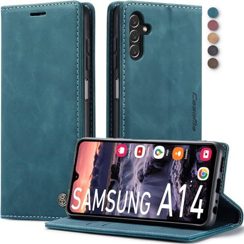 Lxisxcna Handyhülle für Samsung Galaxy A14 5G Hülle Premium Lederhülle Klappbar Flip Case Tasche Magnet Kartenfach Standfunktion Klapphülle Schutzhülle für Samsung Galaxy A14 5G 6,6 Zoll (Blau)