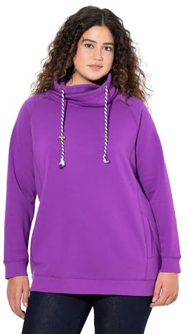 Ulla Popken Felpa da Donna Taglie Forti, Felpa, Lilla, 50-52