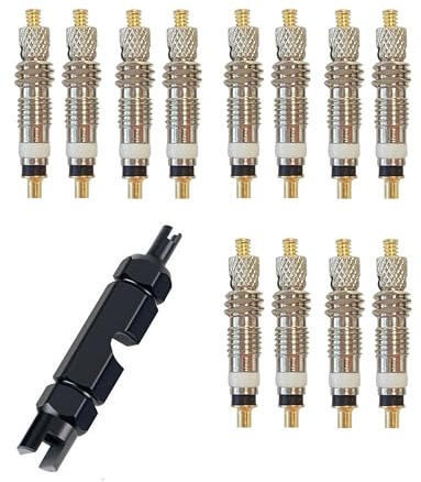 Ciomszan 12pcs Presta Valve Core Bike Bicycle Valve Core Removal Tool MTB Tire Valve Stem Repair, Valve Core Replacements Set, Presta & Schrader Valve Stem Remover Tool Kit