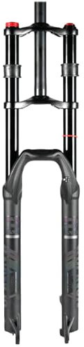 Forcella Anteriore in Lega Di Alluminio Per Mountain Bike A Doppia Spalla Ebike,Forcella Con Sospensione Pneumatica,Mozzo Con Spaziatura Di Escursione Da 150 Mm,Tubo Dritto Da 100 Mm,Nero,27.5in