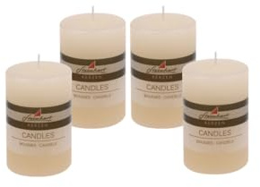 4er Set Adventskranzkerzen Raureif Creme 100/68 mm durchgefärbte Trend-Kerzen