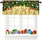 Tokusyou Weihnachten Scheibengardine Gardinen Deko Weihnachtsgardine Vorhang Der Weihnachtskugeln Strobil Muster Blickdicht Bistrogardinen für Küche Fenster B 145 × H 45 cm