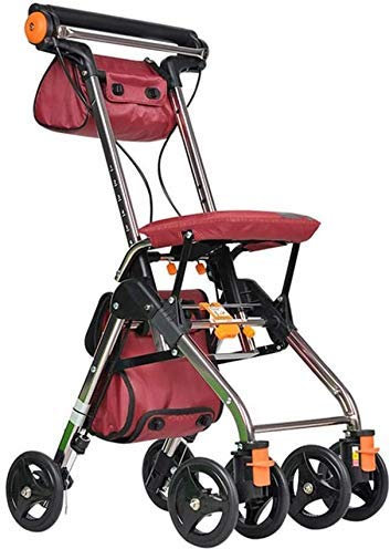 Aioneer Rollator Mit Rädern Und Sitz, Mobilitätshilfen 4 Räder Tragbare Gehhilfen Faltbar, Rollator Mit Doppelbremssystem, Wird Für Senioren Verwendet, Die Gerne Gehen