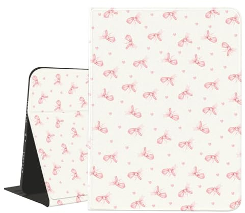 JOYLAND Niedliche Pad-Hülle für iPad mit Stifthalter, Multi-Winkel-Anpassung, automatische Wake-/Sleep-Leder-Schutzhülle, Schleifenband, 13 iPad Air/12.9 iPad Pro(2018-2022)