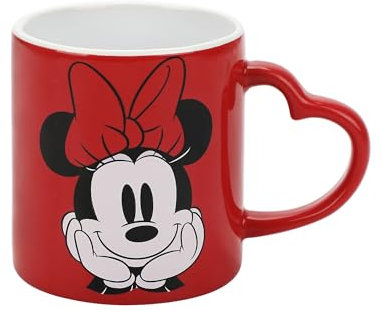 Tazza in ceramica scolpita rossa con Minnie Disney, 473 ml