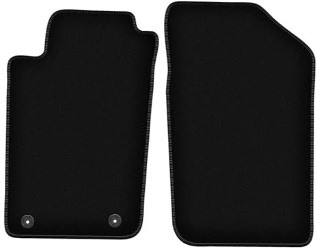 Wielganizator Velours Vorne Fußmatten passend für Peugeot 206 (1998-2010) | Qualität: Basic - Genaue Passform, rutschfeste Untregrund 2-teilig - Schwarz