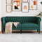 ChicAbode Chesterfield-Sofa 2-Sitzer Dunkelgrün Stoff Couch mit Armlehnen Rückenlehne Stützbeine, Polstersofa für Wohnzimmer, Couchgarnitur, Modern