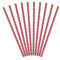 Lot de 12 - Lot de 10 pailles carton rouge à pois blanc 19. 5cm