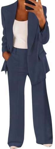 MINTLIMIT Women 2 Piece Trouser Suits Bussiness Casual Blazer Set Long Sleeve Smart Formal Office One Button Blazer and Trouser