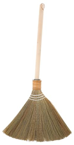 SOPOTUTU Balai de Paille Asiatique Souple Grand Format 74 Cm Manche Court en Bambou Balai Doux pour Nettoyage Intérieur et Familial Jouet de Balayage Éducatif Garçon et Filles Léger 0,28