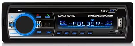 Autoradio Bluetooth 12V 4x60W Stereo Lettore MP3 Supporta Chiamate in Vivavoce Porte USB FM TF AUX in con Telecomando, Autoradio 1 Din