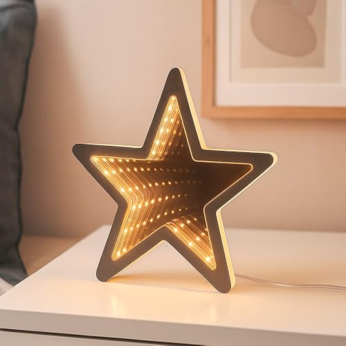 Ideen mit Herz | LED-Stern Infinity | Leuchtstern mit Lichttunneleffekt | Fenster-Deko zu Weihnachten | mit Timer-Funktion | batteriebetrieben | 20 cm x 19 cm
