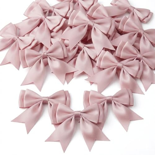 30 Fiocchi Rosa Regalo Piccoli - Fiocco Rosa Decorativi per Compleanni - Fiocchi Decorativi per Regali di Natale, Matrimoni e Confezioni Regalo