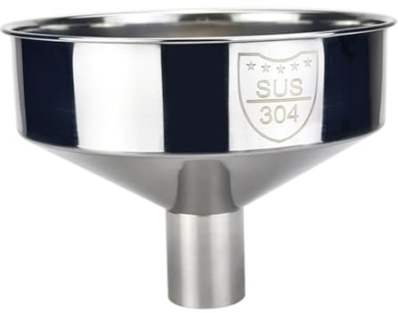 Lawnrden stainless steel funnel, Large Mouth Funnel, 8-Inch Wide Stainless Steel for Kitchen Use, Seamless Design for Liquids & Dry Goods