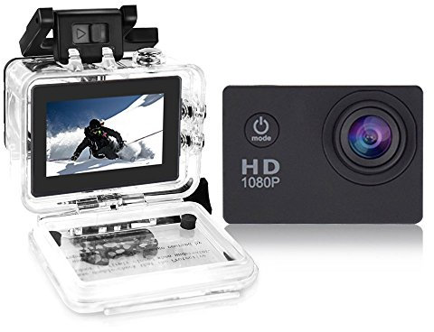 IseeYou Action Camera Full HD 1080P 14MP 2.0 Inch LCD Display 170° Ultra Wide-Angle Lens Waterproof Sports Camera Action