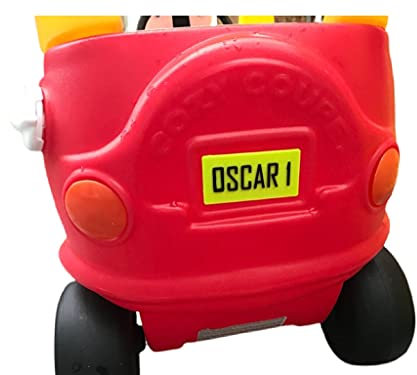 3D Printed personalised Number Plate for COZY COUPE CAR