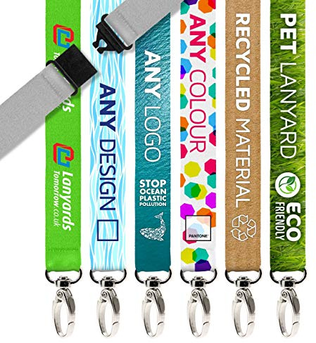 Lanyards Tomorrow Umhängeband aus recyceltem PET mit farbiger Sublimation, 100 Stück 20mm (2cm) Width