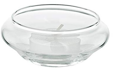 EDZARD Lot de 6 photophores flottants en Verre soufflé à la Bouche Diamètre 8 cm Hauteur 4 cm Bougies décoratives pour Bougies Chauffe-Plat